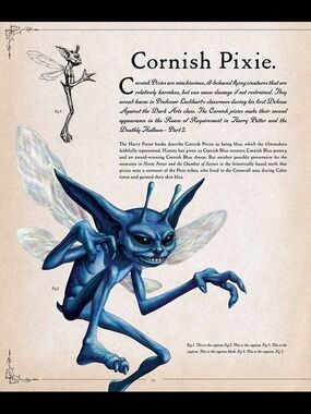 Cornish Pixie Blue Harry Potter Custom Fridge Magnet Home Decor